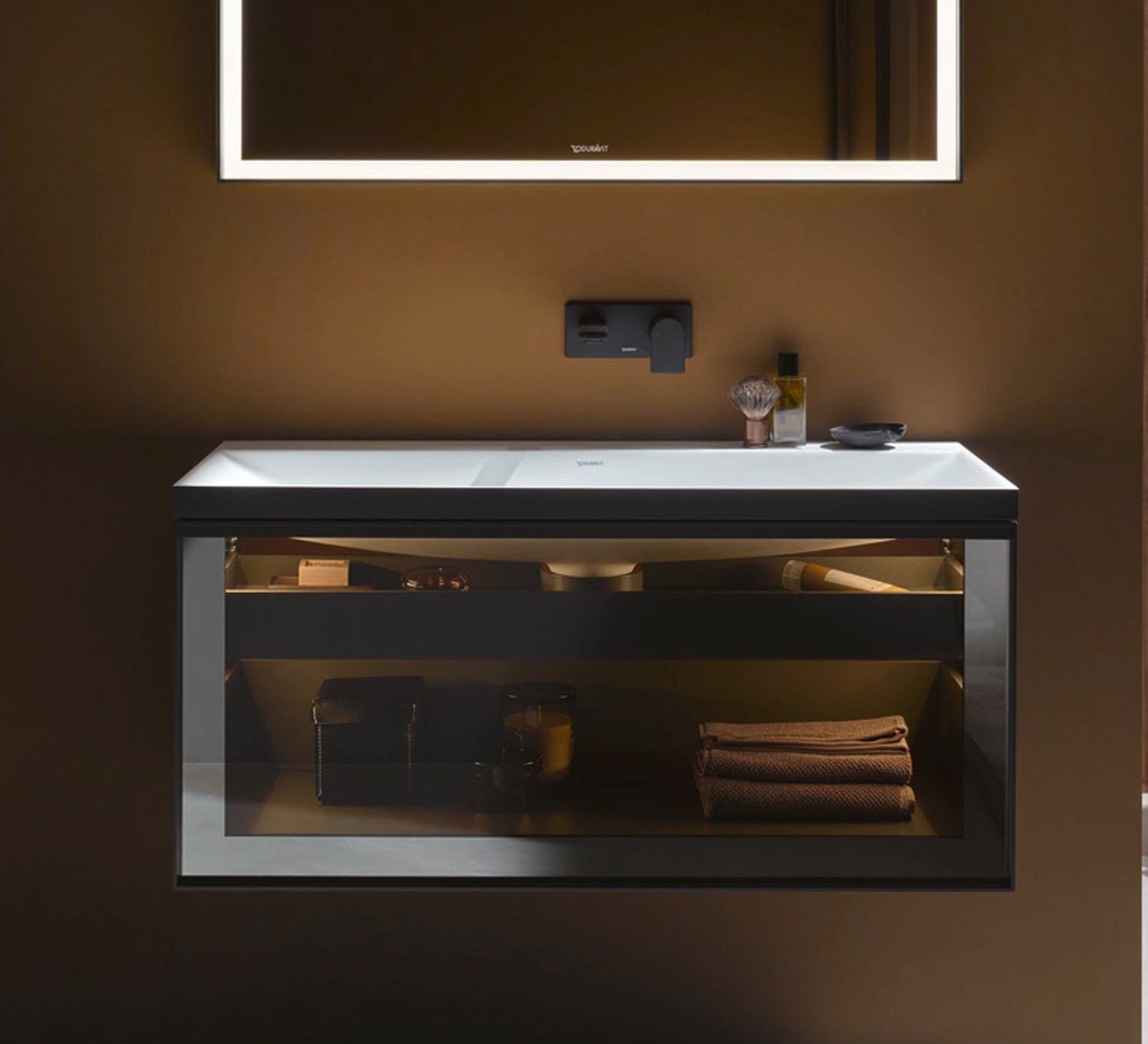 Мебель Vitrium c-bonded, с объединенной раковиной, с подсветкой, 1000 x 479 mm